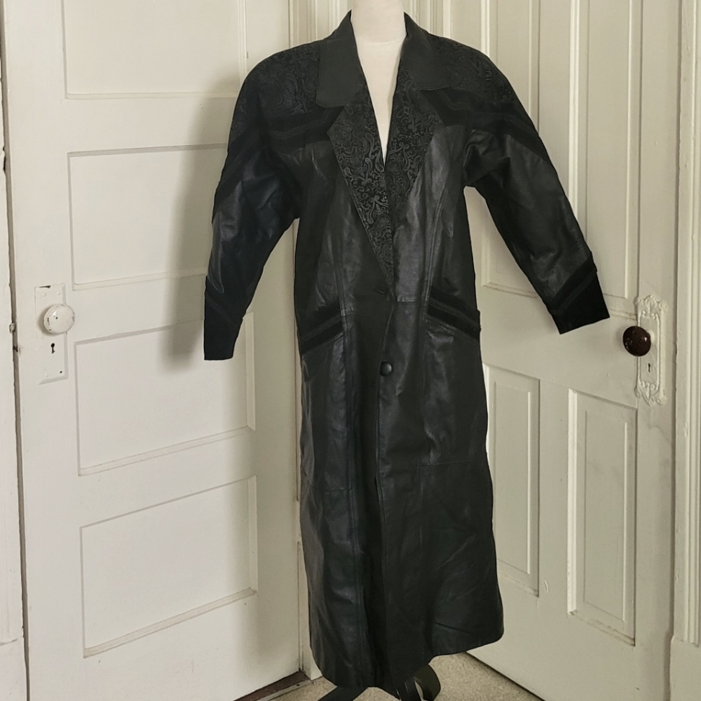Vintage Winlit Leather Trench Coat S